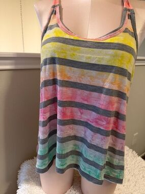Spoiled Rainbow Striped Tank Top with Gray Bands